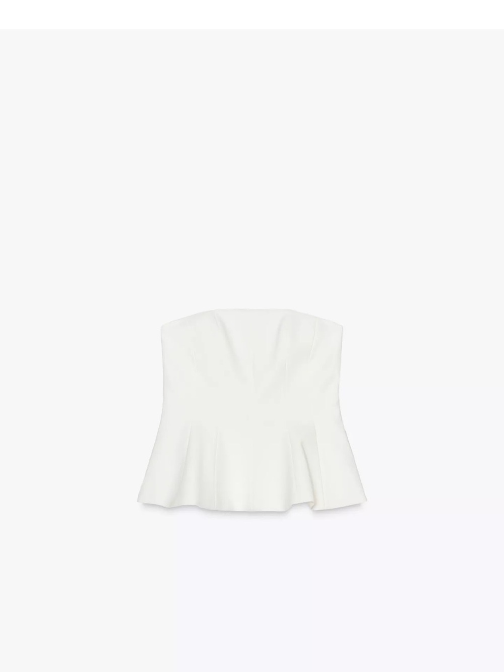 Zara White Strapless Peplum Top